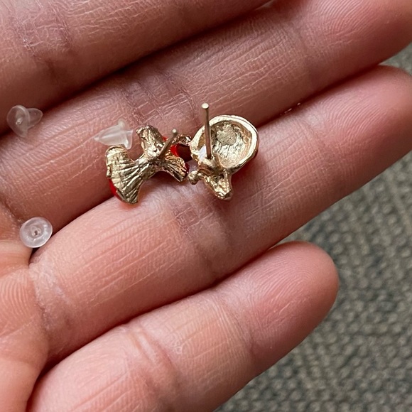 NWOT 1 Pair Women Fashion Lovely Apple Fruit Shape Stud Earrings Crystal - Picture 5 of 5